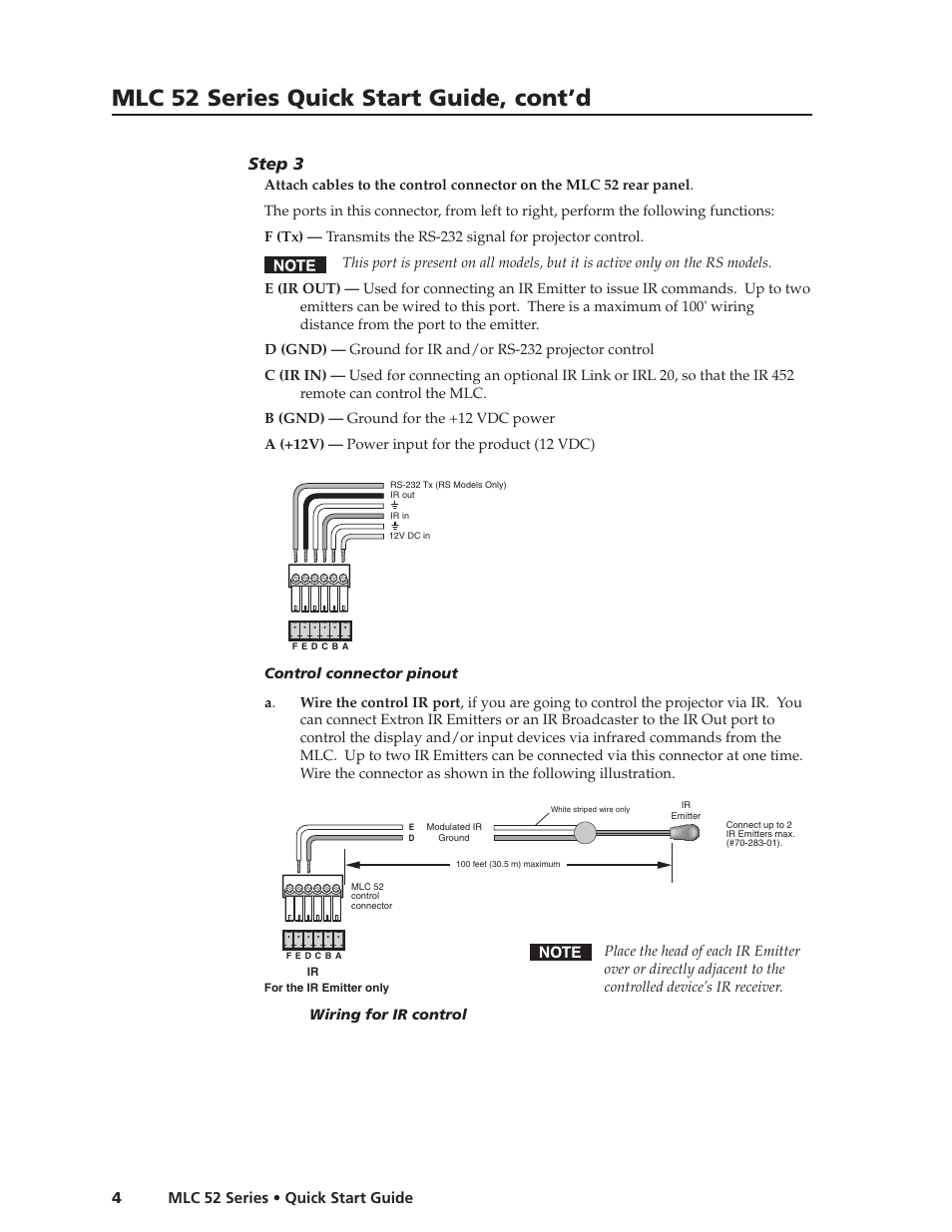 Mlc 52 series quick start guide, cont’d, Step 3 | Extron Electronics MLC 52 Series Quick Start Guide User Manual | Page 6 / 16