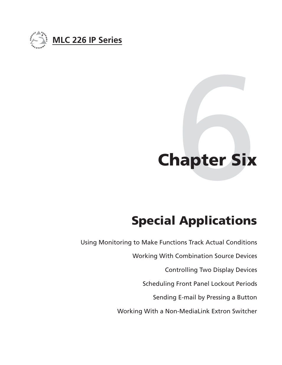Special applications | Extron Electronics MLC 226 IP Series Installation User Manual | Page 119 / 164