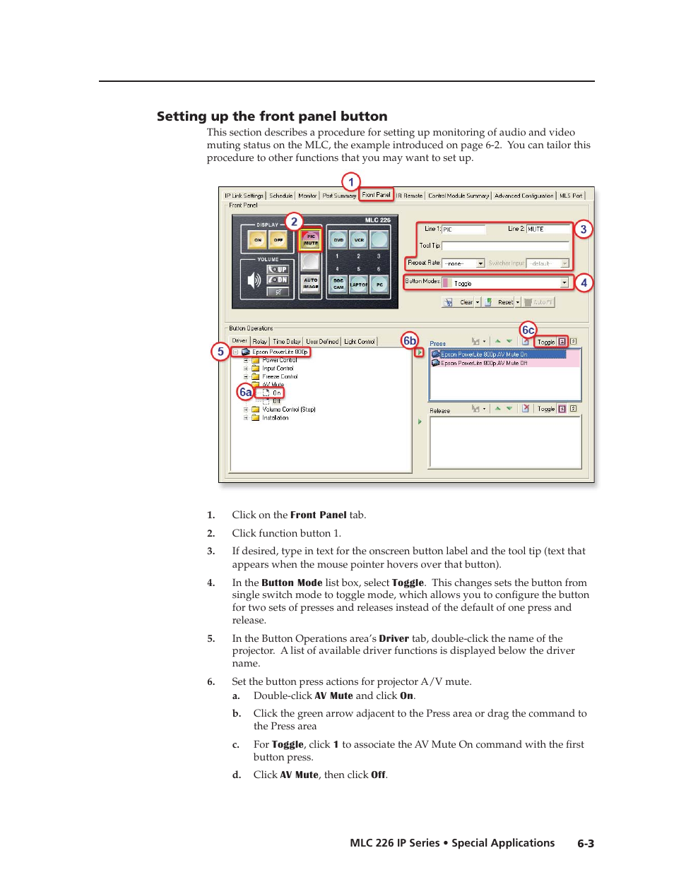 Setting up the front panel button, Preliminar y | Extron Electronics MLC 226 IP Series Installation User Manual | Page 121 / 164