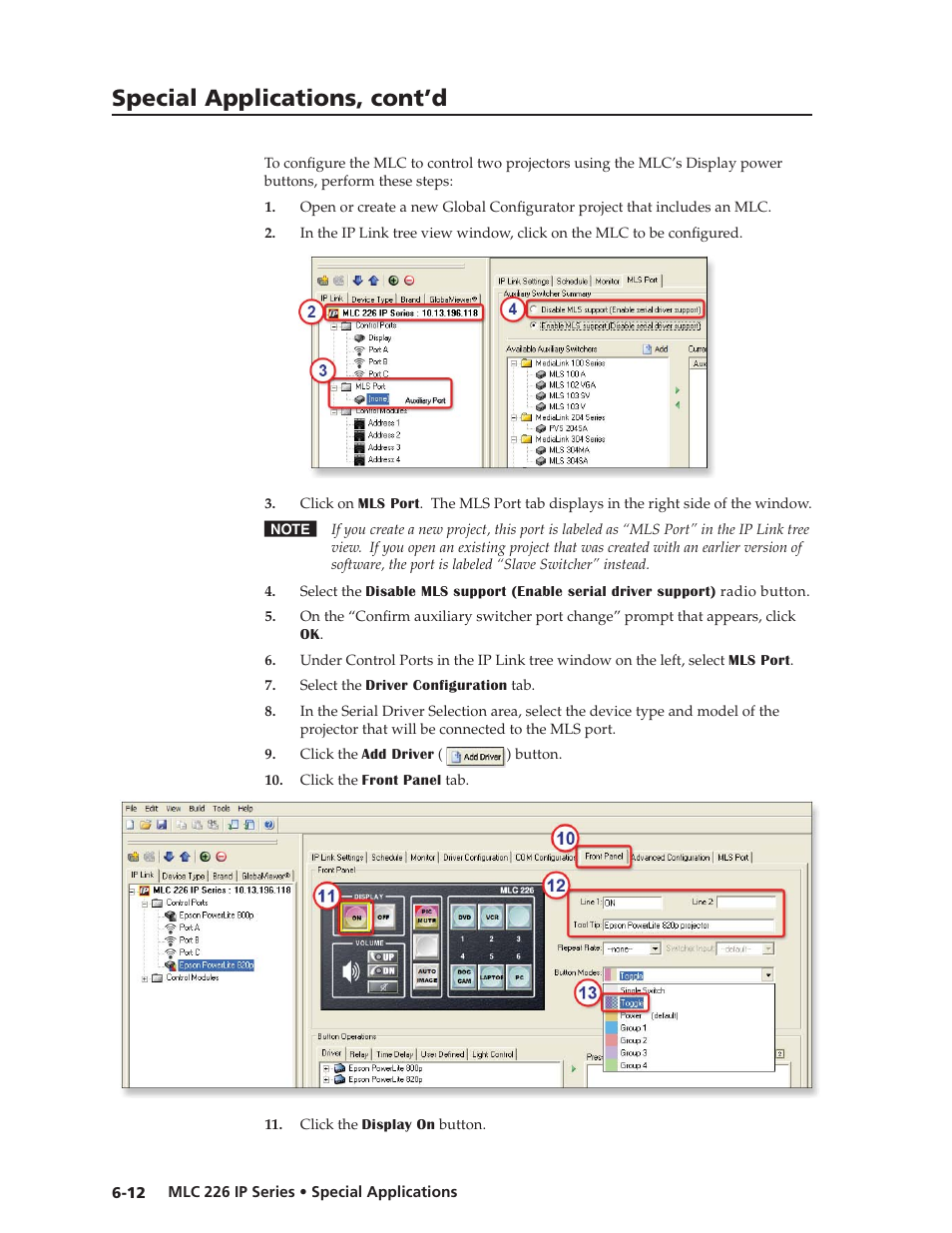 Preliminar y, Special applications, cont’d | Extron Electronics MLC 226 IP Series Installation User Manual | Page 130 / 164
