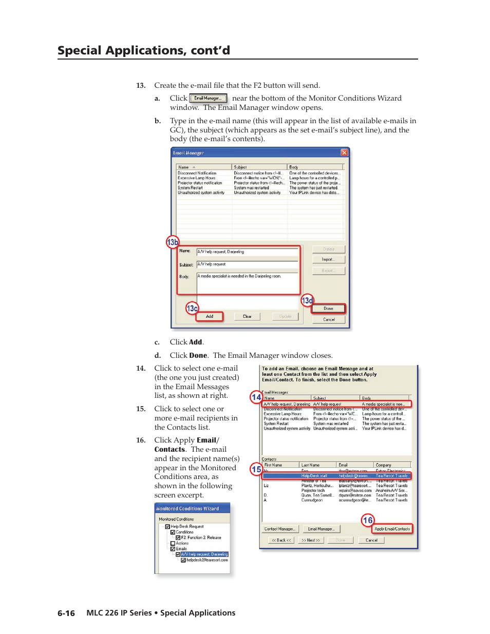 Preliminar y, Special applications, cont’d | Extron Electronics MLC 226 IP Series Installation User Manual | Page 134 / 164