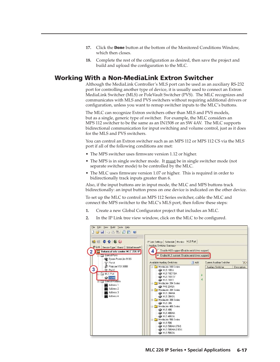 Working with a non-medialink extron switcher, Preliminar y | Extron Electronics MLC 226 IP Series Installation User Manual | Page 135 / 164