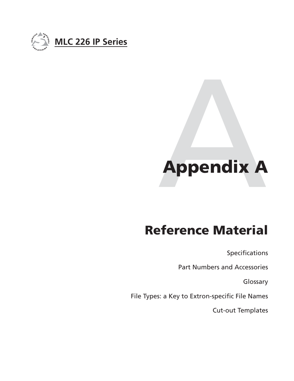 Reference material | Extron Electronics MLC 226 IP Series Installation User Manual | Page 137 / 164