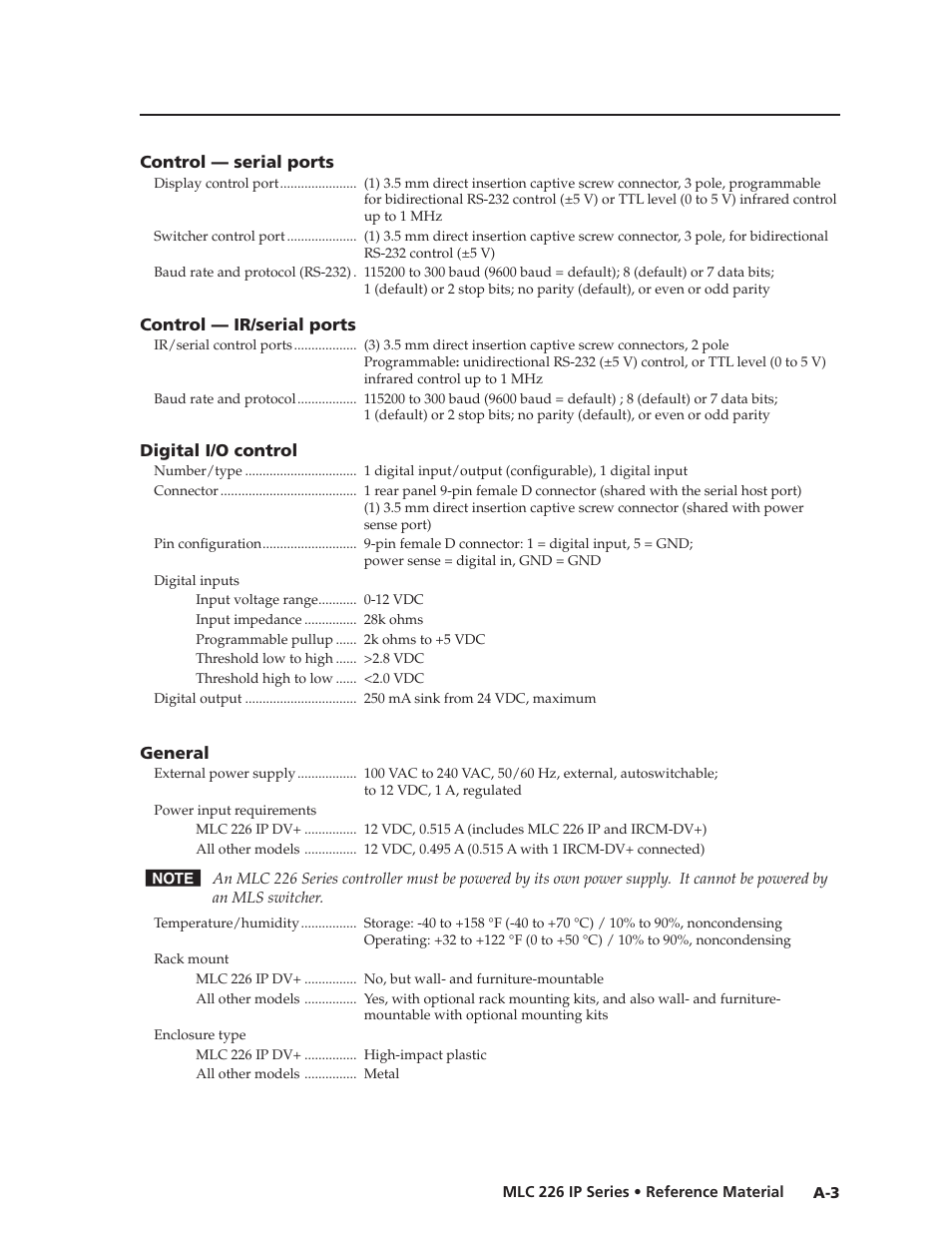 Preliminar y | Extron Electronics MLC 226 IP Series Installation User Manual | Page 139 / 164