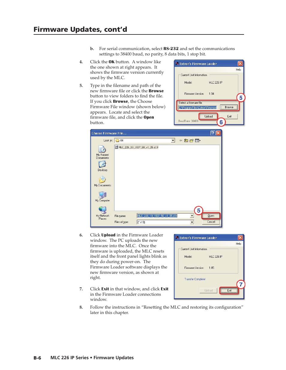 Preliminar y, Firmware updates, cont’d | Extron Electronics MLC 226 IP Series Installation User Manual | Page 154 / 164