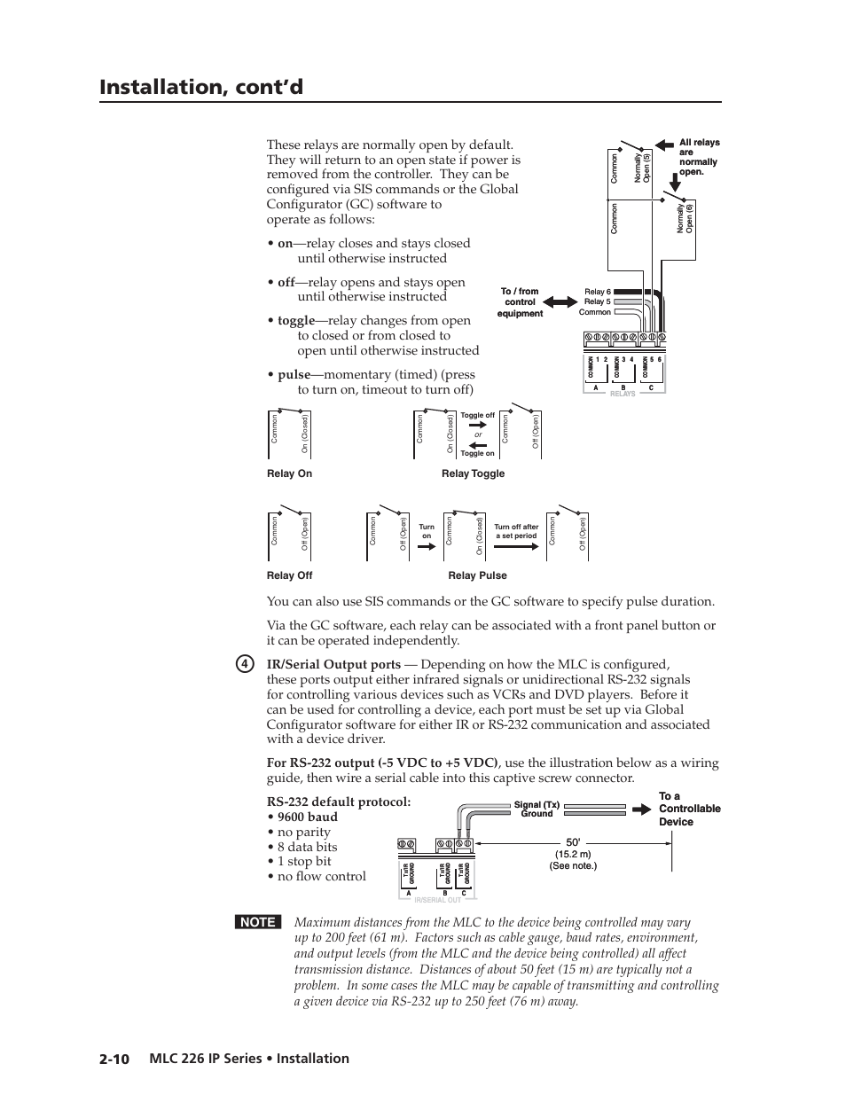 Preliminar y, Installation, cont’d | Extron Electronics MLC 226 IP Series Installation User Manual | Page 20 / 164