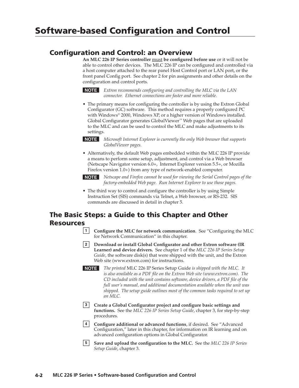 Configuration and control: an overview, Preliminar y, Software-based confi guration and control | Confi guration and control: an overview | Extron Electronics MLC 226 IP Series Installation User Manual | Page 46 / 164
