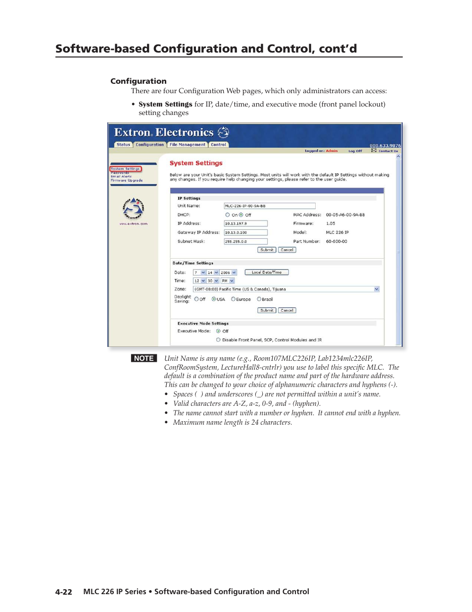Configuration, Preliminar y, Software-based confi guration and control, cont’d | Extron Electronics MLC 226 IP Series Installation User Manual | Page 66 / 164