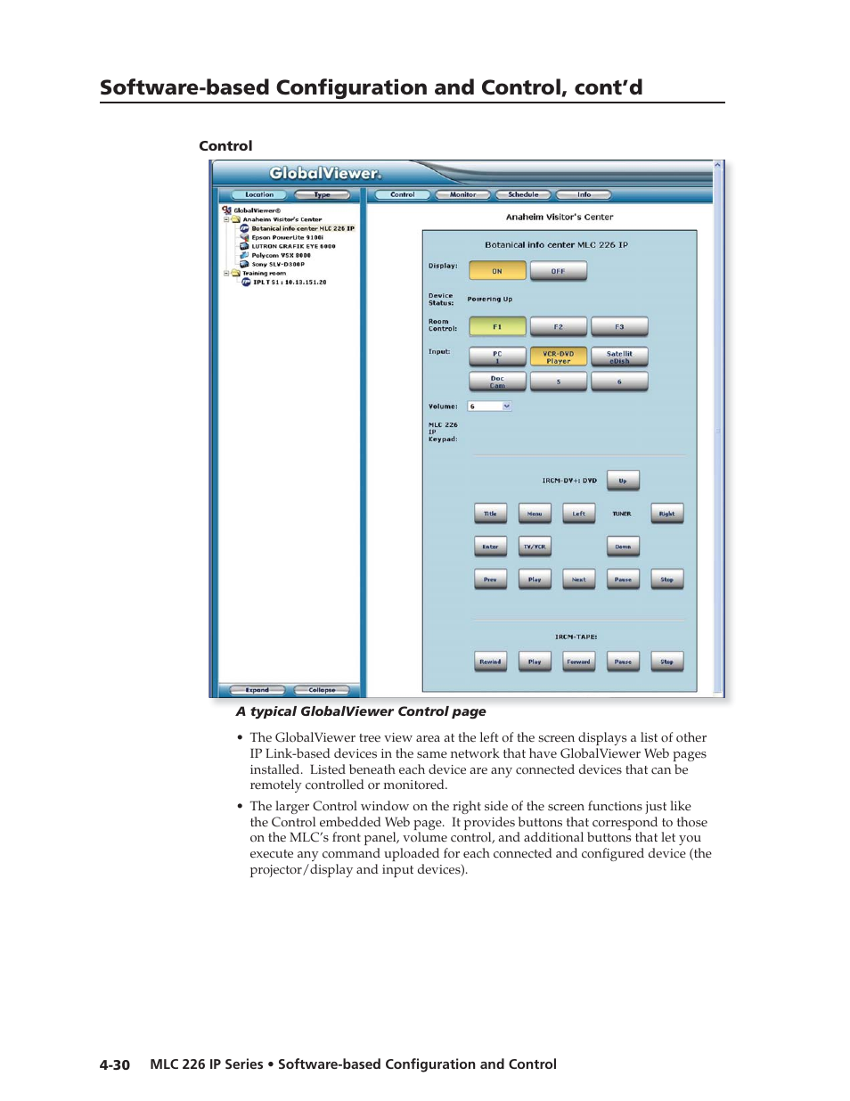 Control, Preliminar y, Software-based confi guration and control, cont’d | Extron Electronics MLC 226 IP Series Installation User Manual | Page 74 / 164