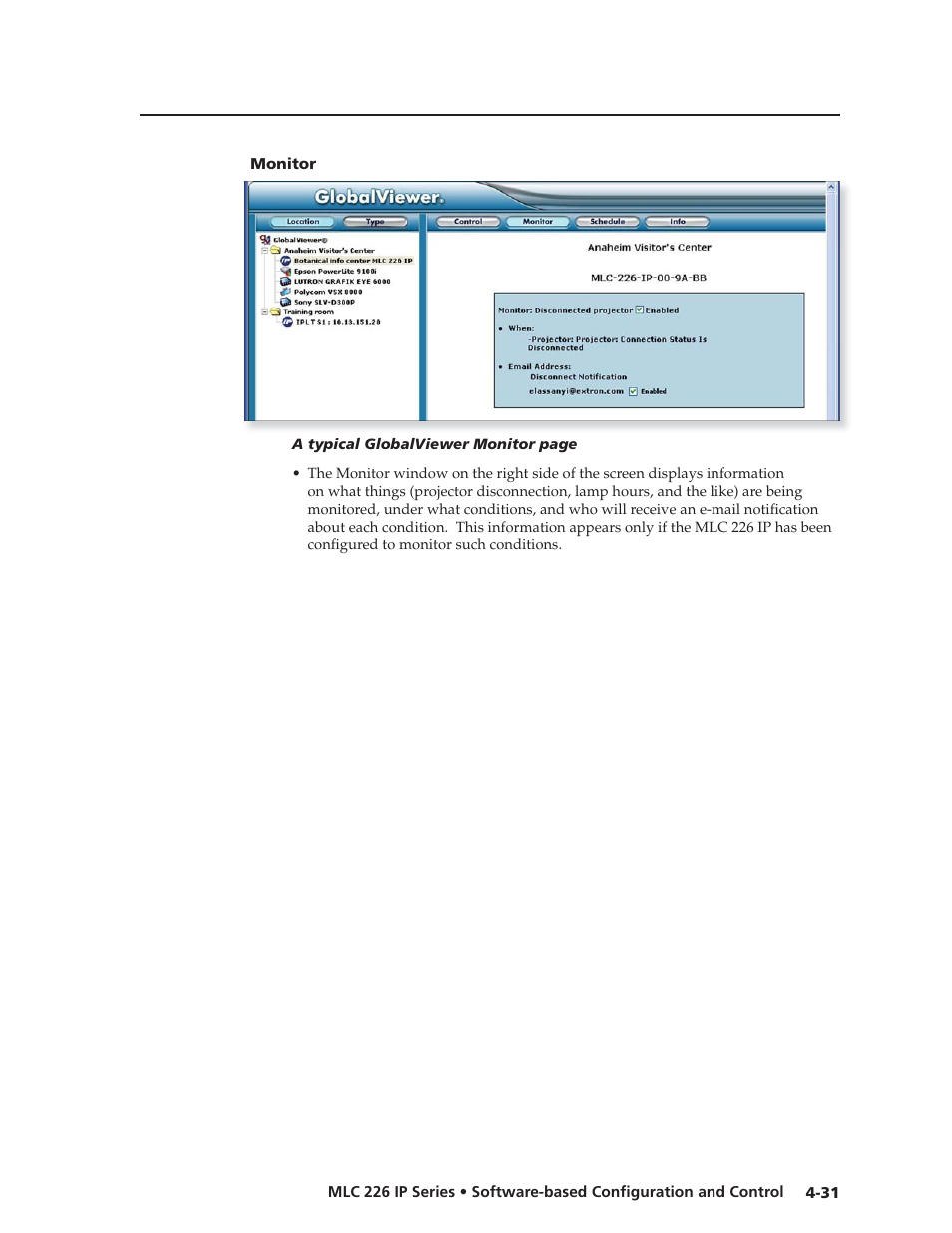 Monitor, Preliminar y | Extron Electronics MLC 226 IP Series Installation User Manual | Page 75 / 164