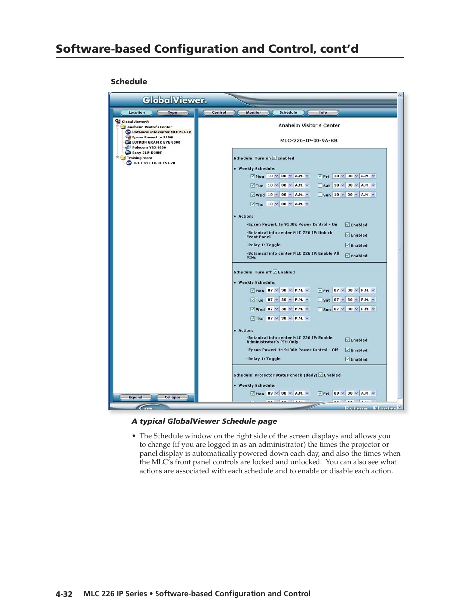 Schedule, Preliminar y | Extron Electronics MLC 226 IP Series Installation User Manual | Page 76 / 164