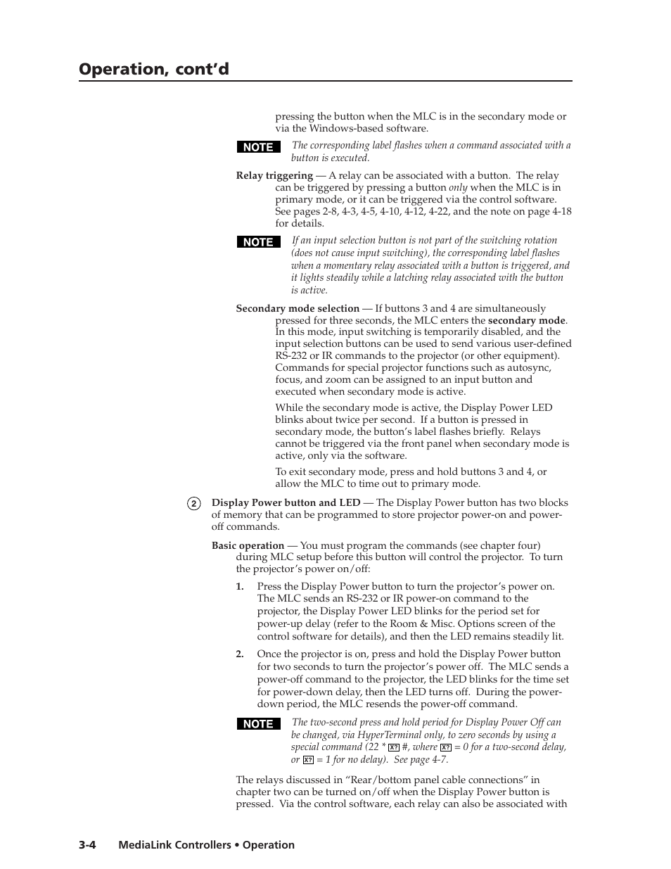 Operation, cont’d | Extron Electronics MLC 206 AAP EC User Guide User Manual | Page 30 / 72