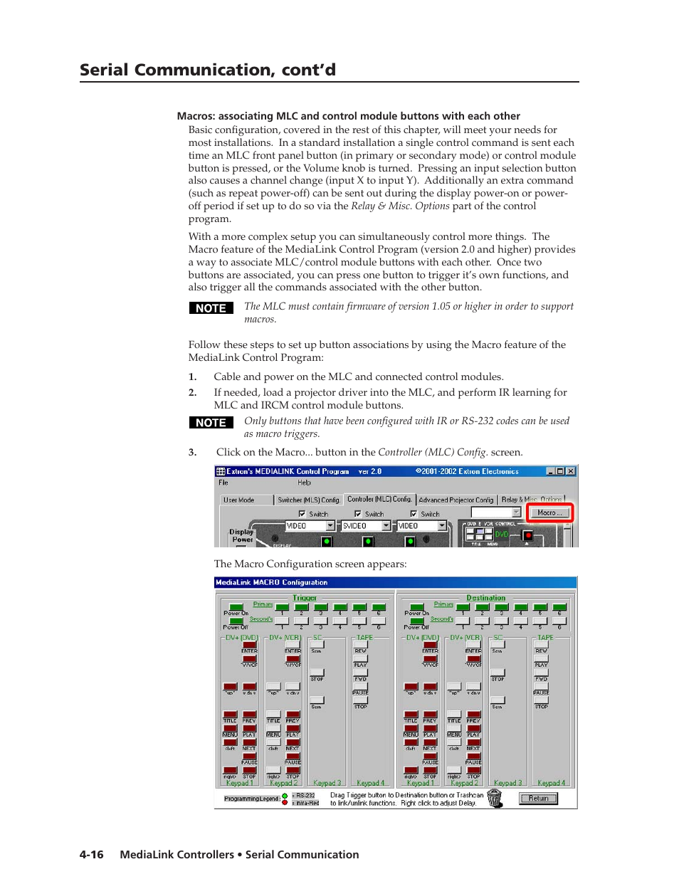 Serial communication, cont’d | Extron Electronics MLC 206 AAP EC User Guide User Manual | Page 48 / 72