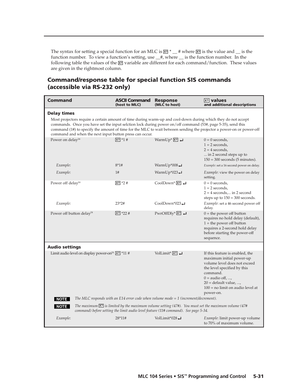 Preliminar y | Extron Electronics MLC 104 SIS Programming and Control User Manual | Page 31 / 36
