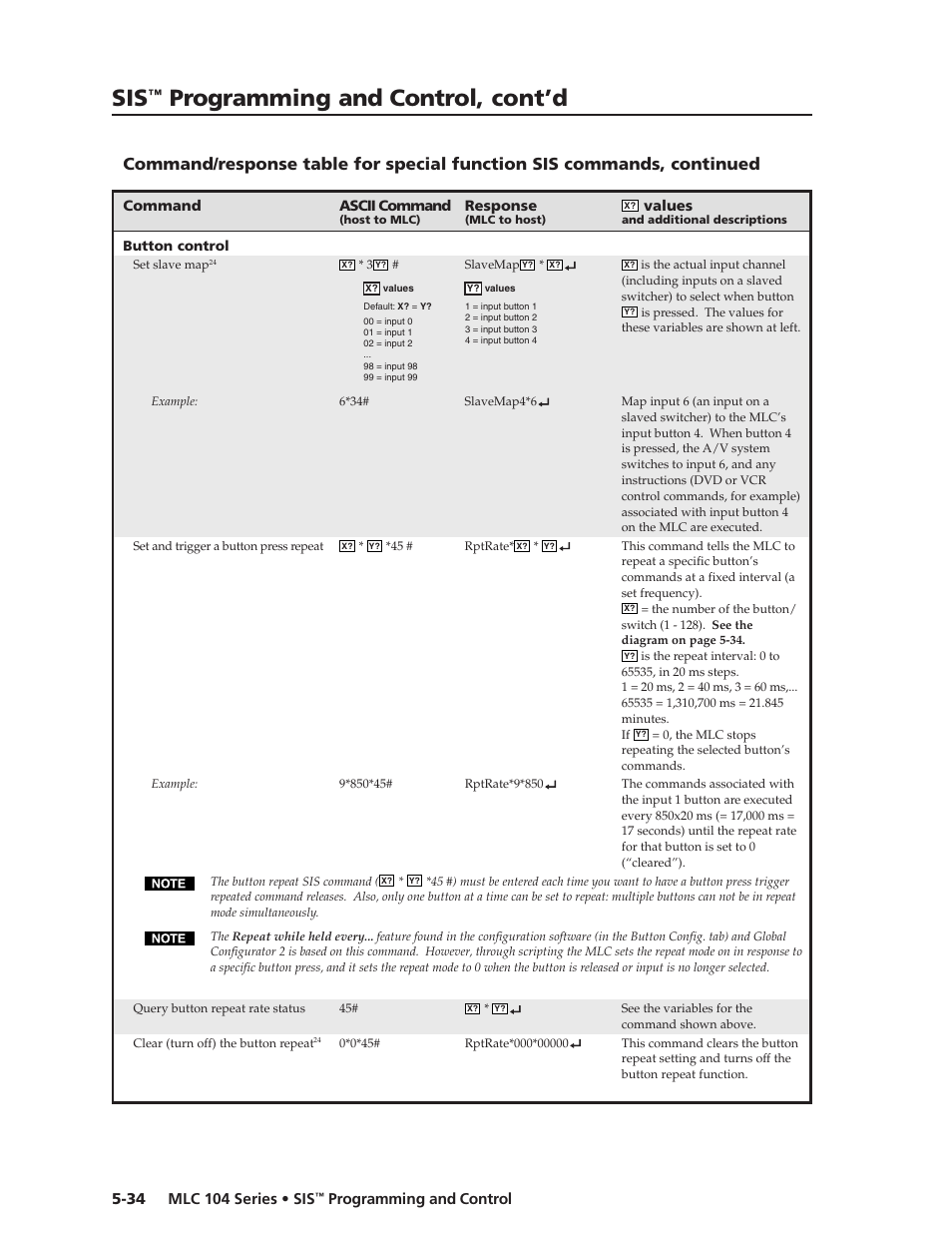 Preliminar y, Programming and control, cont’d | Extron Electronics MLC 104 SIS Programming and Control User Manual | Page 34 / 36