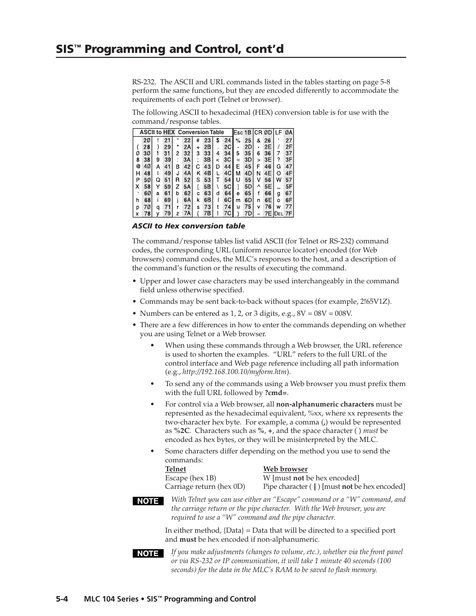 Preliminar y, Programming and control, cont’d | Extron Electronics MLC 104 SIS Programming and Control User Manual | Page 4 / 36