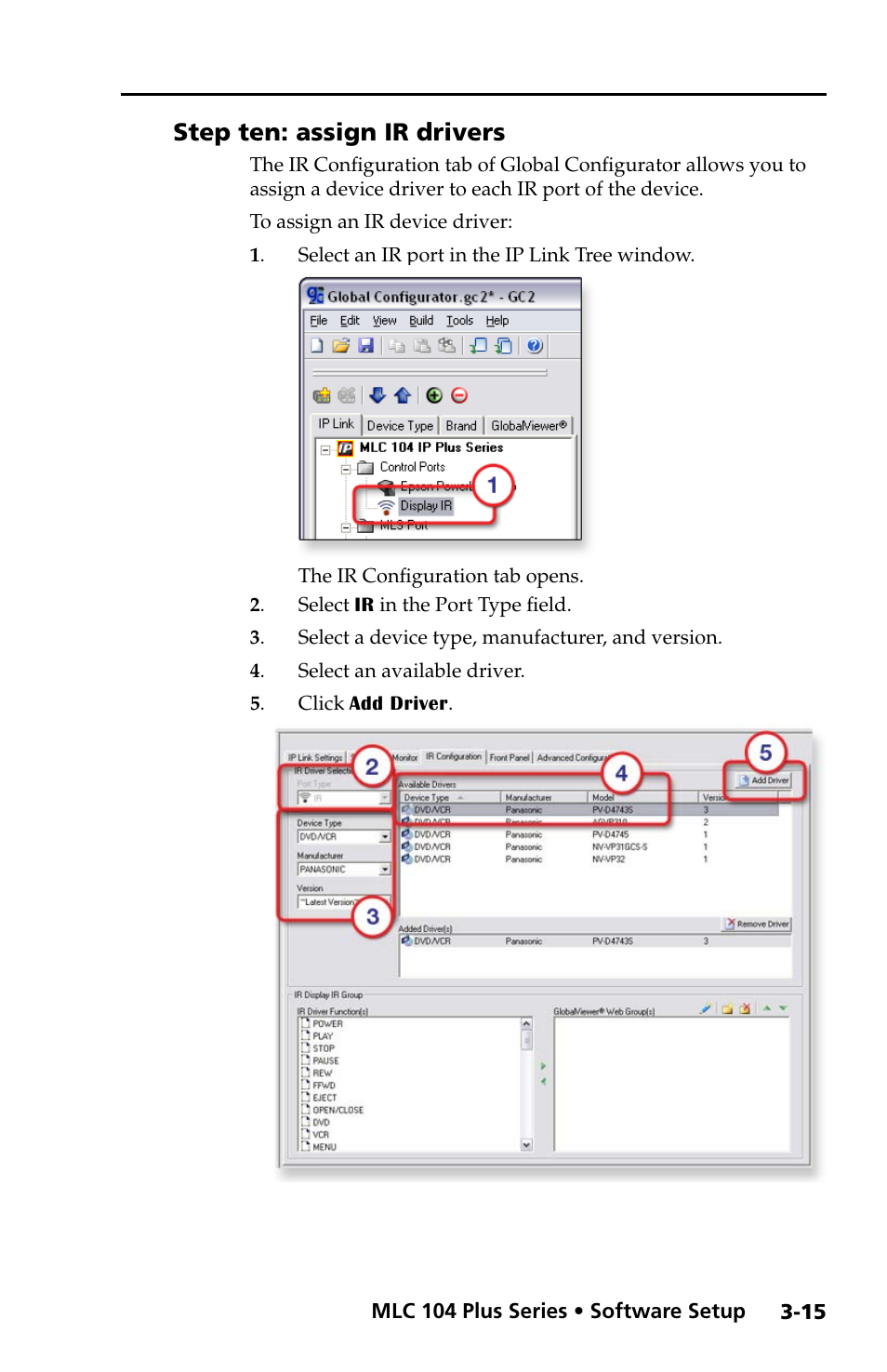 Step ten: assign ir drivers, Step ten: assign ir drivers -15 | Extron Electronics MLC 104 Plus Series Setup Guide User Manual | Page 37 / 60