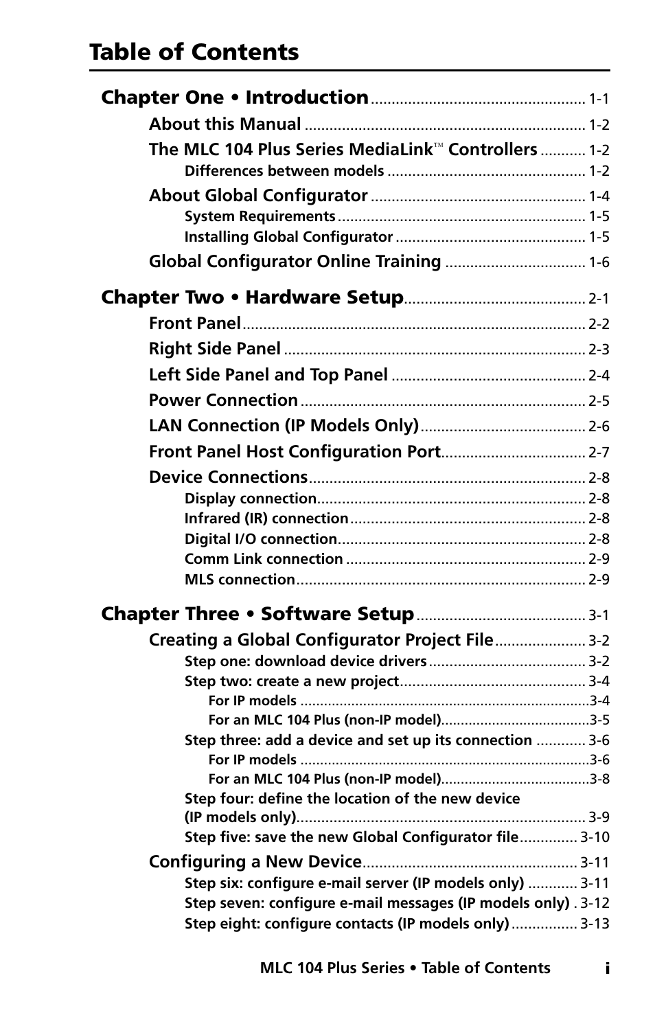 Extron Electronics MLC 104 Plus Series Setup Guide User Manual | Page 5 / 60