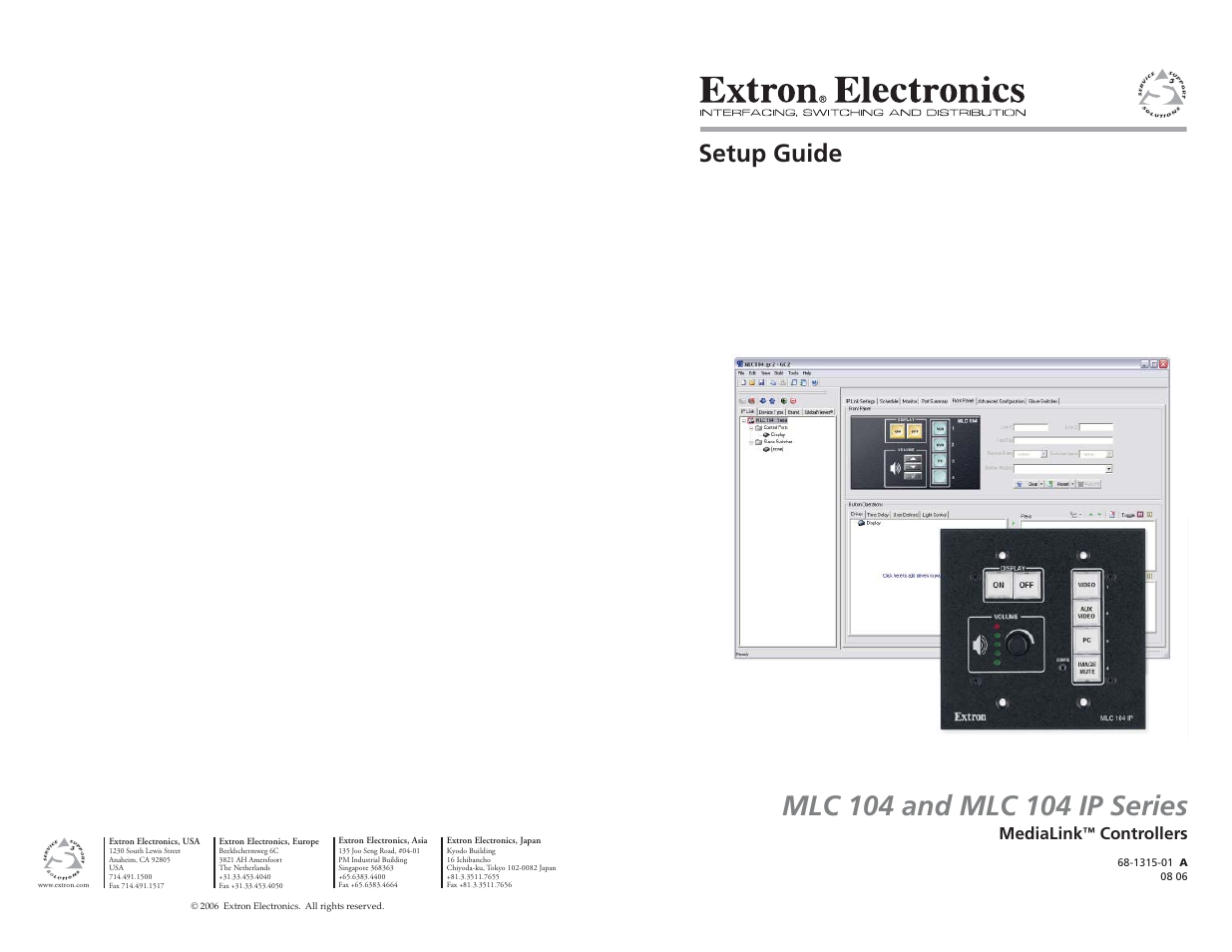 Extron Electronics MLC 104 IP Series Setup Guide User Manual | 23 pages