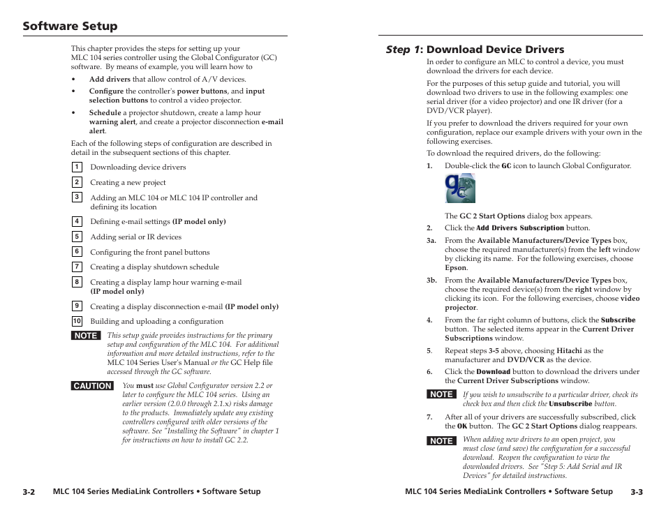 Step 1: download device drivers, Step 1 : download device drivers, Software setup | Step 1 : download devce drvers | Extron Electronics MLC 104 IP Series Setup Guide User Manual | Page 13 / 23