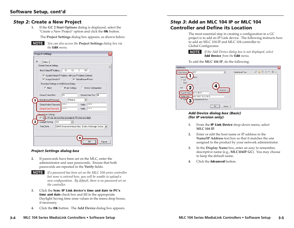 Step 2: create a new project, Step 2 : create a new project, Software setup, cont’d | Extron Electronics MLC 104 IP Series Setup Guide User Manual | Page 14 / 23