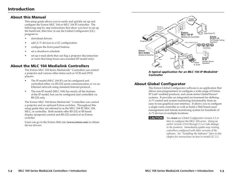 About this manual, About the mlc 104 medialink controllers, About global configurator | Introducton | Extron Electronics MLC 104 IP Series Setup Guide User Manual | Page 6 / 23