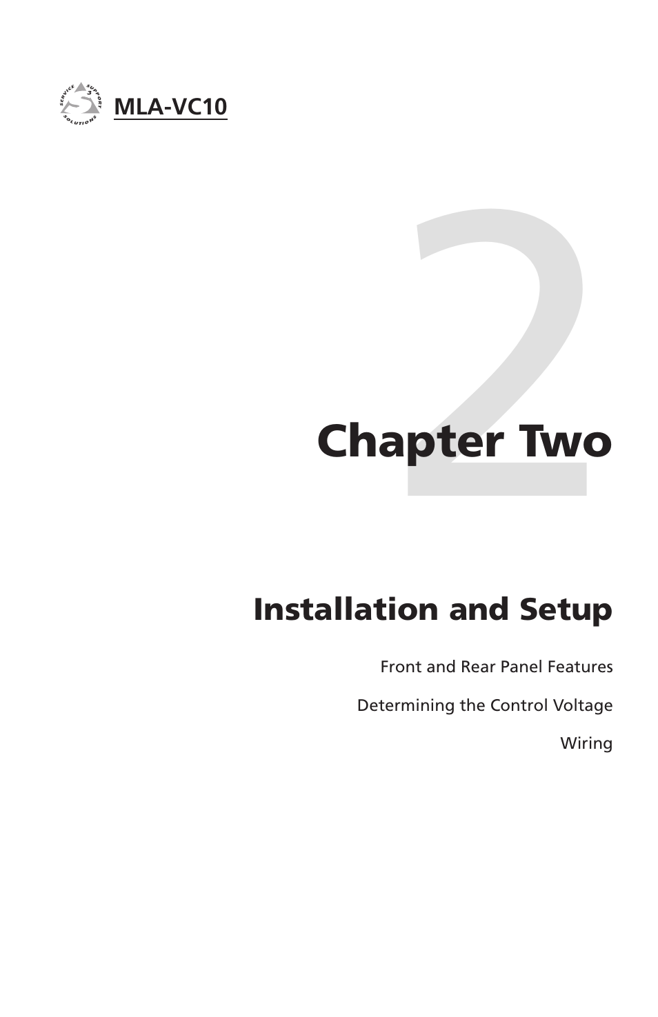 Chapter two, Installation and setup, Chapter two • installation and setup | Extron Electronics MLA-VC10 User Manual | Page 13 / 52