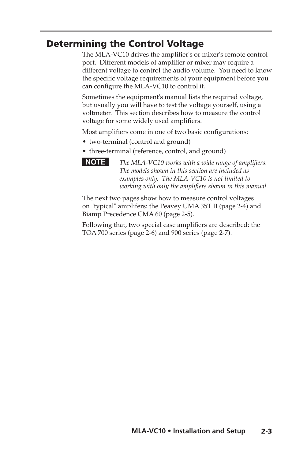 Determining the control voltage | Extron Electronics MLA-VC10 User Manual | Page 15 / 52