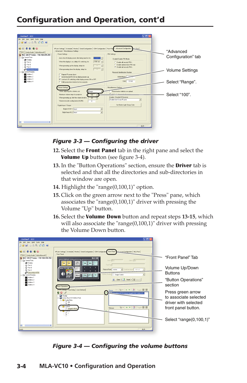 Configuration and operation, cont’d | Extron Electronics MLA-VC10 User Manual | Page 32 / 52