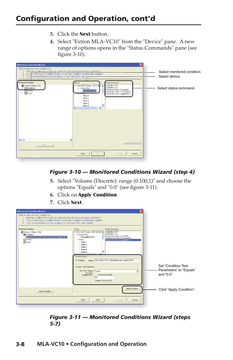 Configuration and operation, cont’d | Extron Electronics MLA-VC10 User Manual | Page 36 / 52