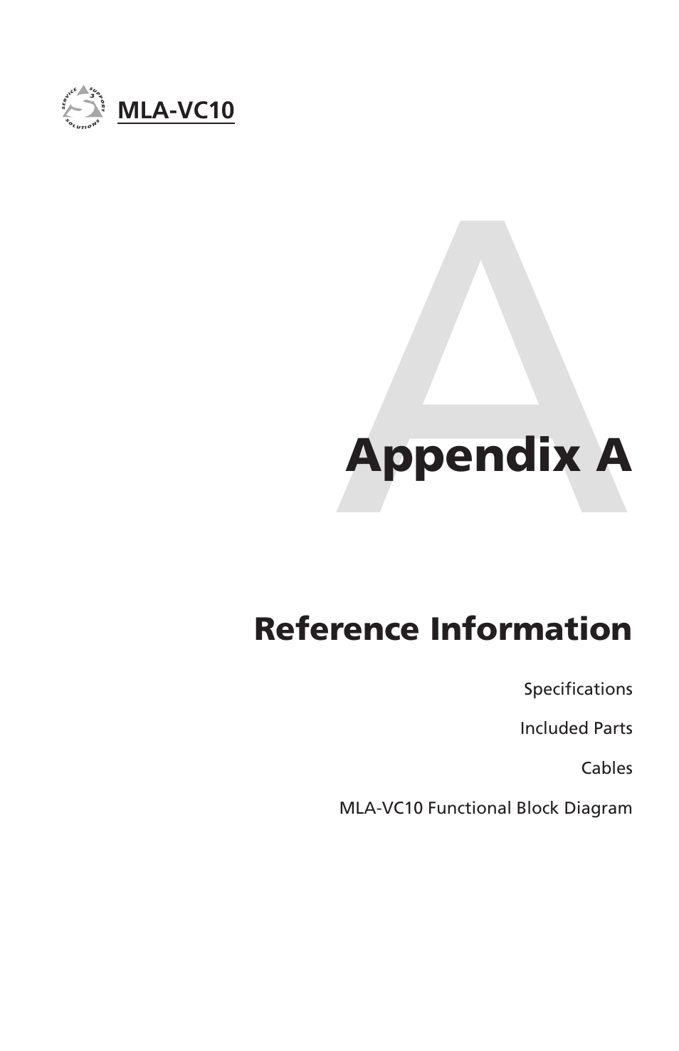 Appendix a, Reference information | Extron Electronics MLA-VC10 User Manual | Page 47 / 52