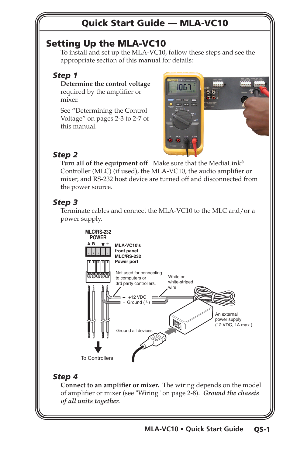 Step 1, Step 2, Step 3 | Step 4 | Extron Electronics MLA-VC10 User Manual | Page 5 / 52