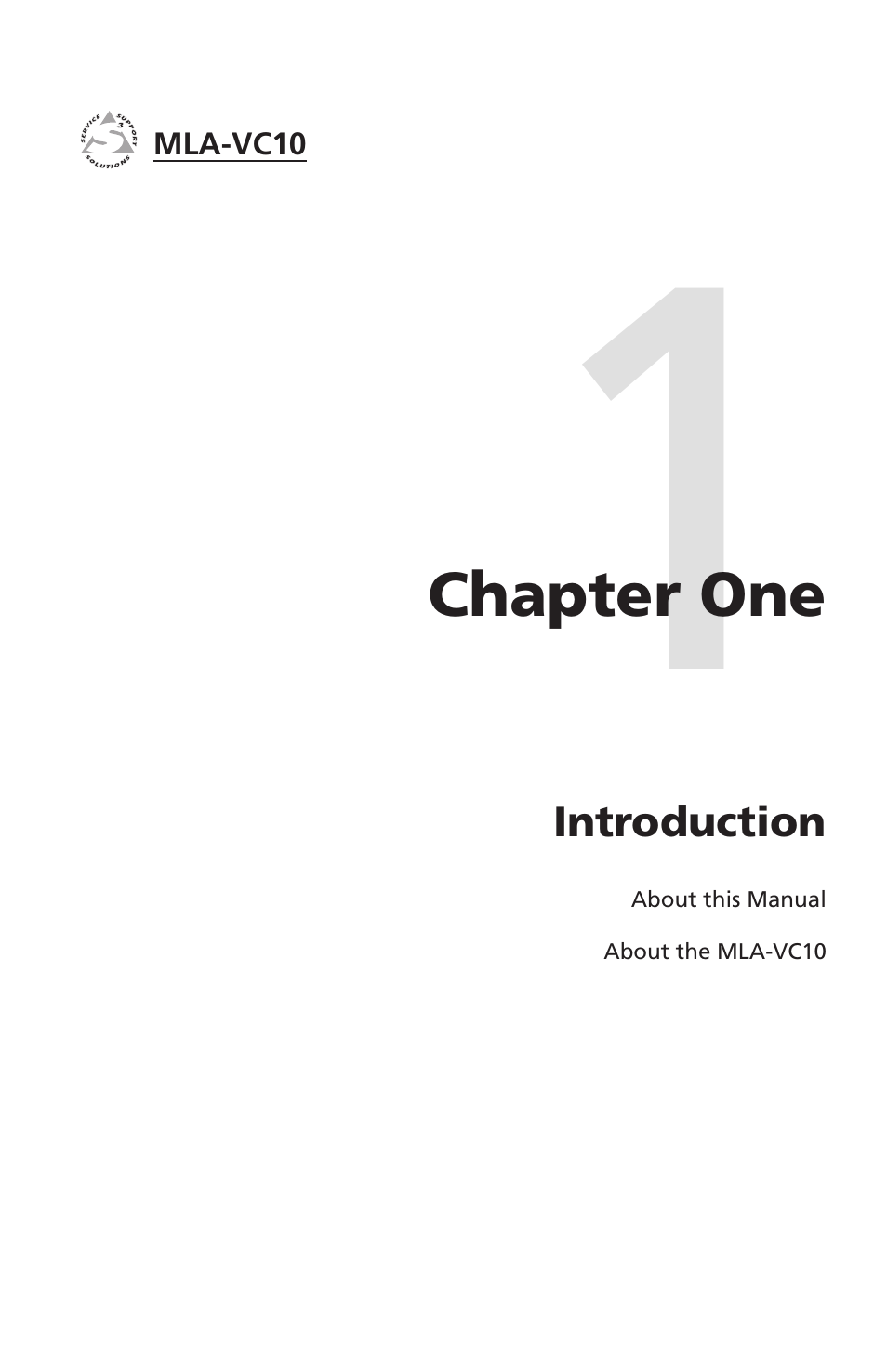 Chapter one, Introduction, Chapter one • introduction | Extron Electronics MLA-VC10 User Manual | Page 9 / 52