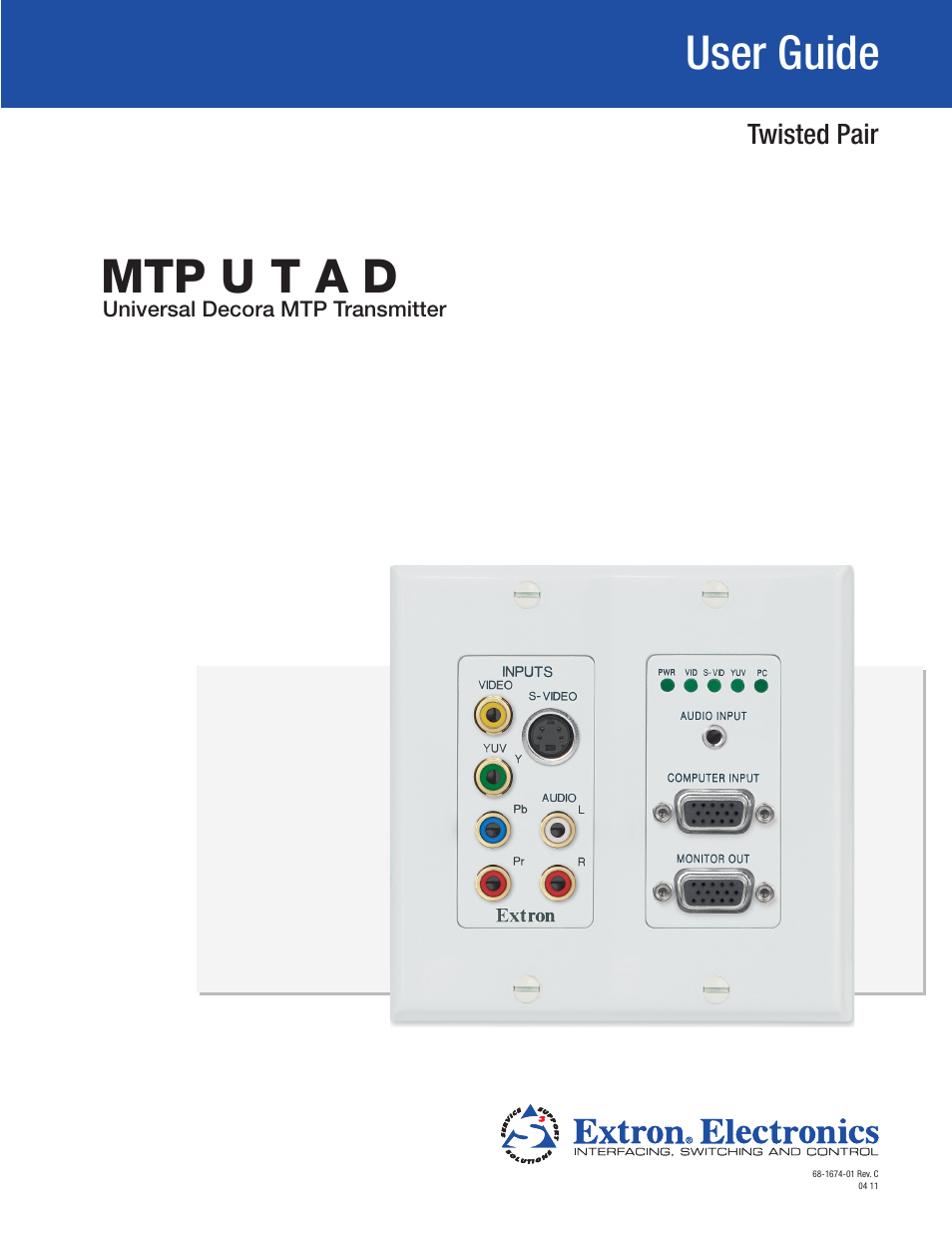Extron Electronics MTP U T A D User Guide User Manual | 24 pages