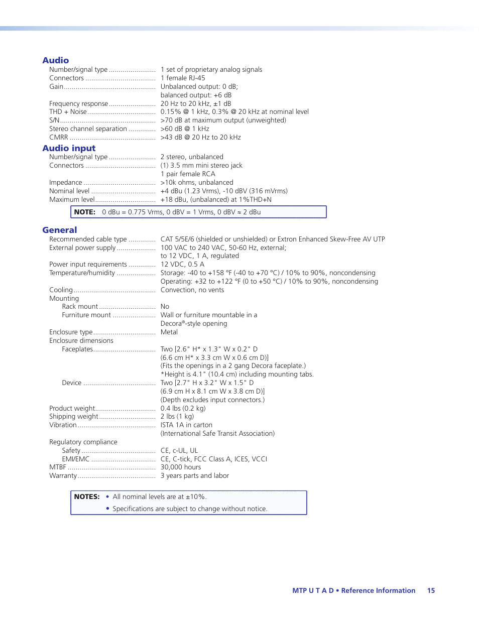 Extron Electronics MTP U T A D User Guide User Manual | Page 21 / 24