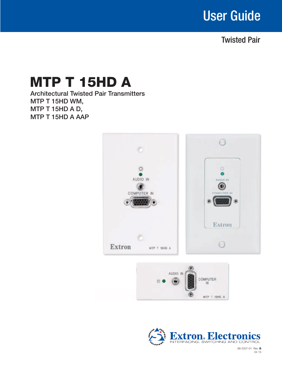 Extron Electronics MTP T 15HD A User Guide User Manual | 22 pages