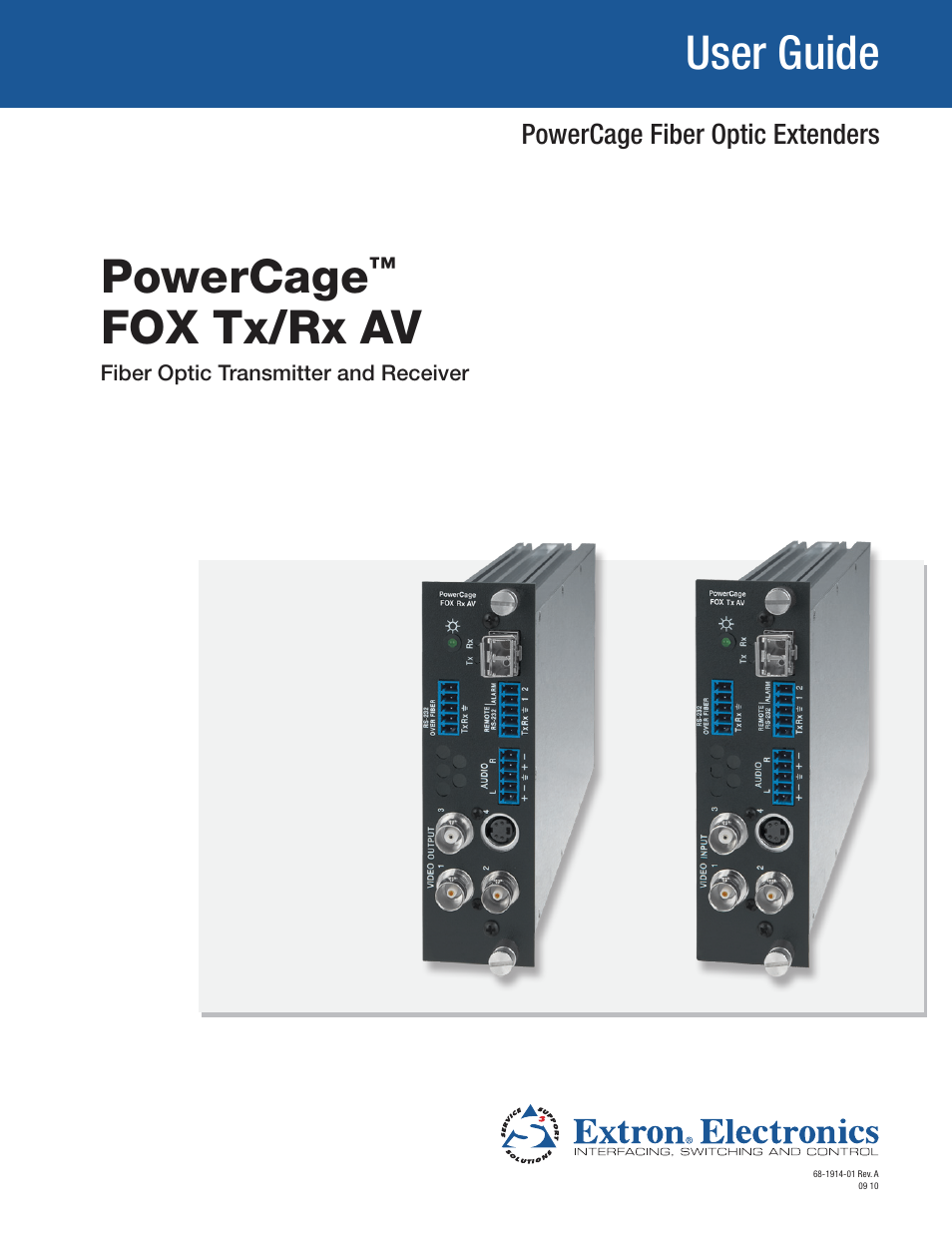 Extron Electronics PowerCage FOX Tx_Rx AV User Guide User Manual | 48 pages
