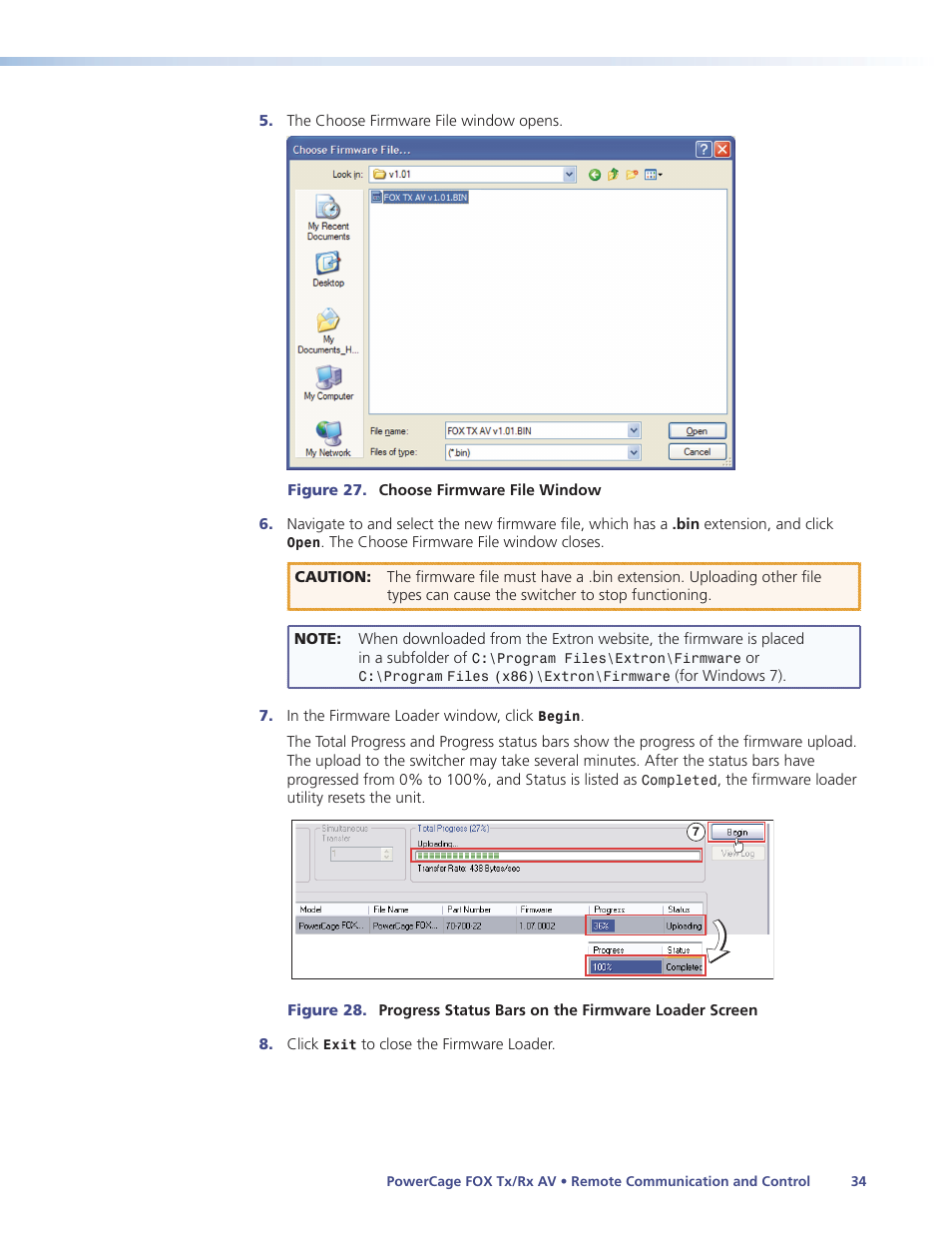 Extron Electronics PowerCage FOX Tx_Rx AV User Guide User Manual | Page 40 / 48