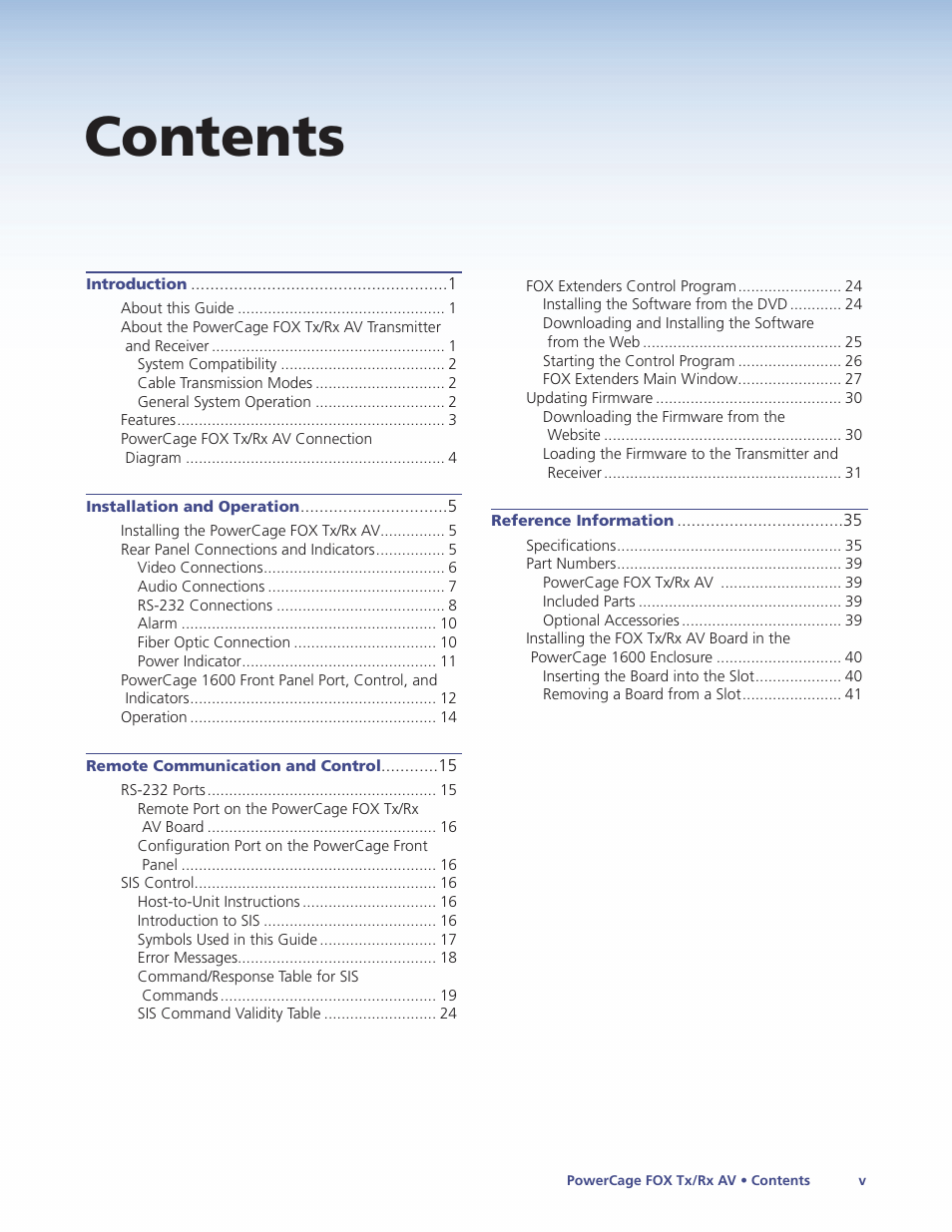 Extron Electronics PowerCage FOX Tx_Rx AV User Guide User Manual | Page 5 / 48