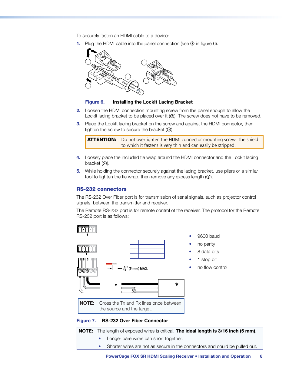 Ew connector ( see, Rs-232, Connectors | Rs-232 connectors | Extron Electronics PowerCage FOX SR HDMI User Guide User Manual | Page 14 / 38