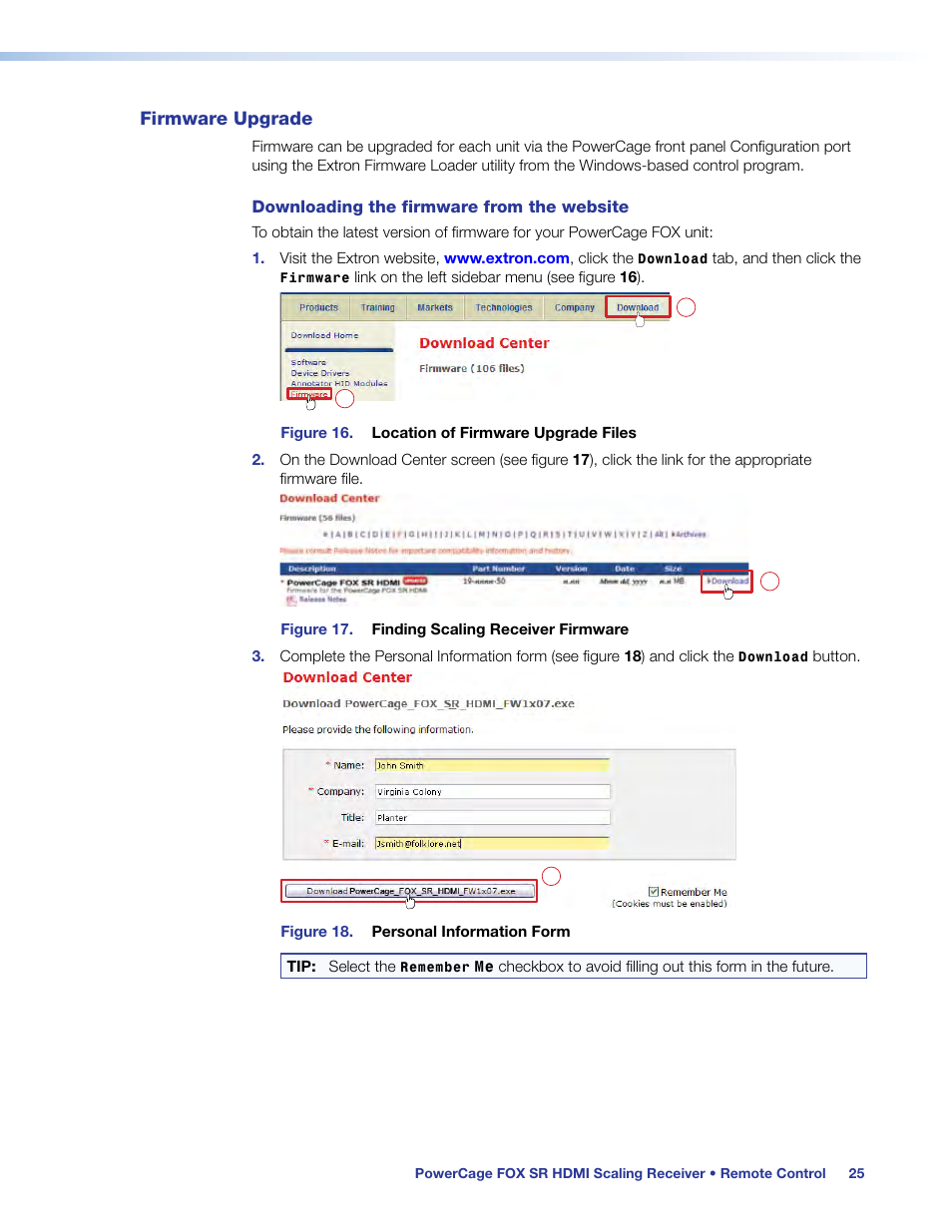 Firmware upgrade | Extron Electronics PowerCage FOX SR HDMI User Guide User Manual | Page 31 / 38
