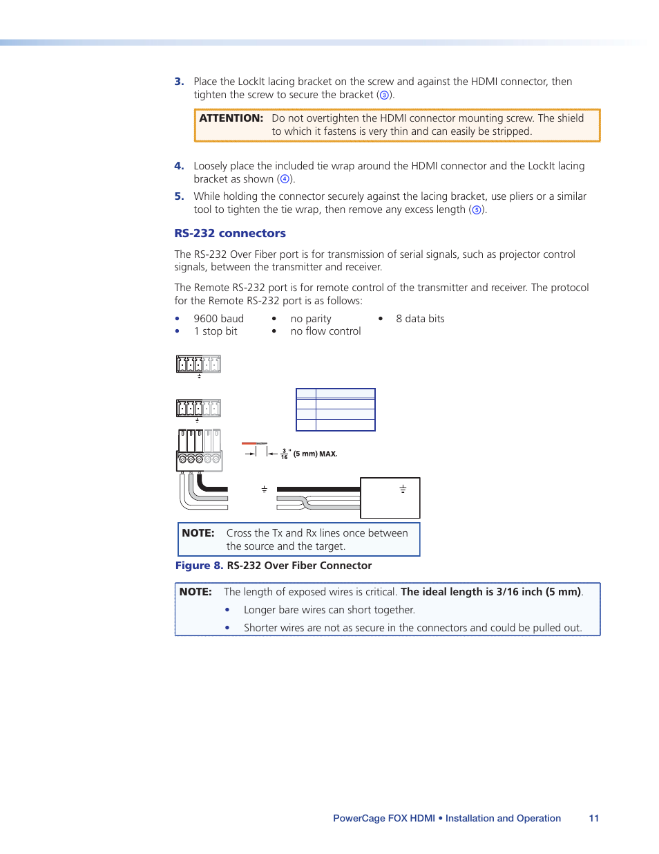 Rs-232 connectors | Extron Electronics PowerCage FOX Tx_Rx HDMI User Guide User Manual | Page 17 / 49