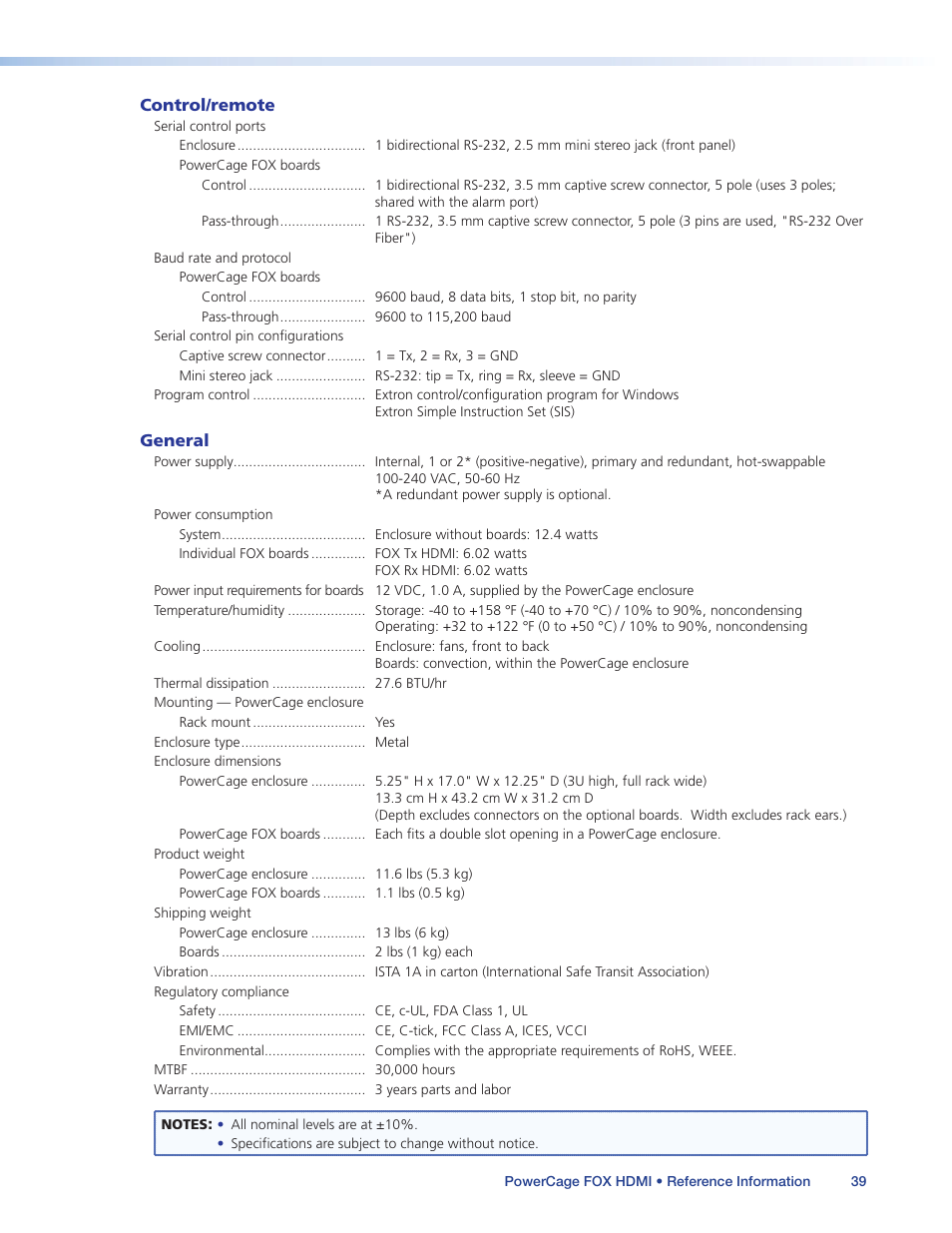 Extron Electronics PowerCage FOX Tx_Rx HDMI User Guide User Manual | Page 45 / 49