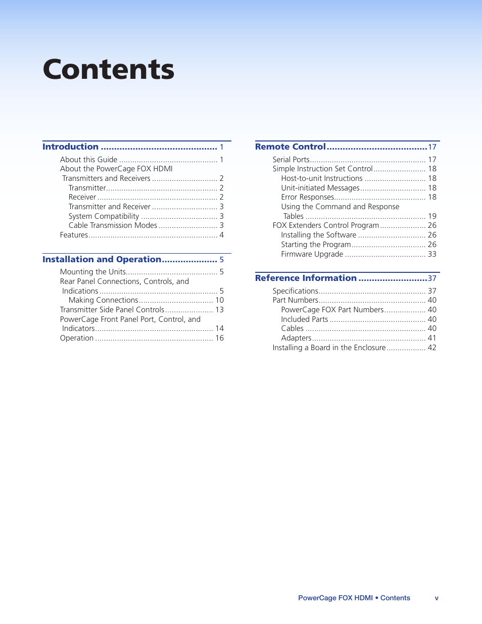 Extron Electronics PowerCage FOX Tx_Rx HDMI User Guide User Manual | Page 5 / 49