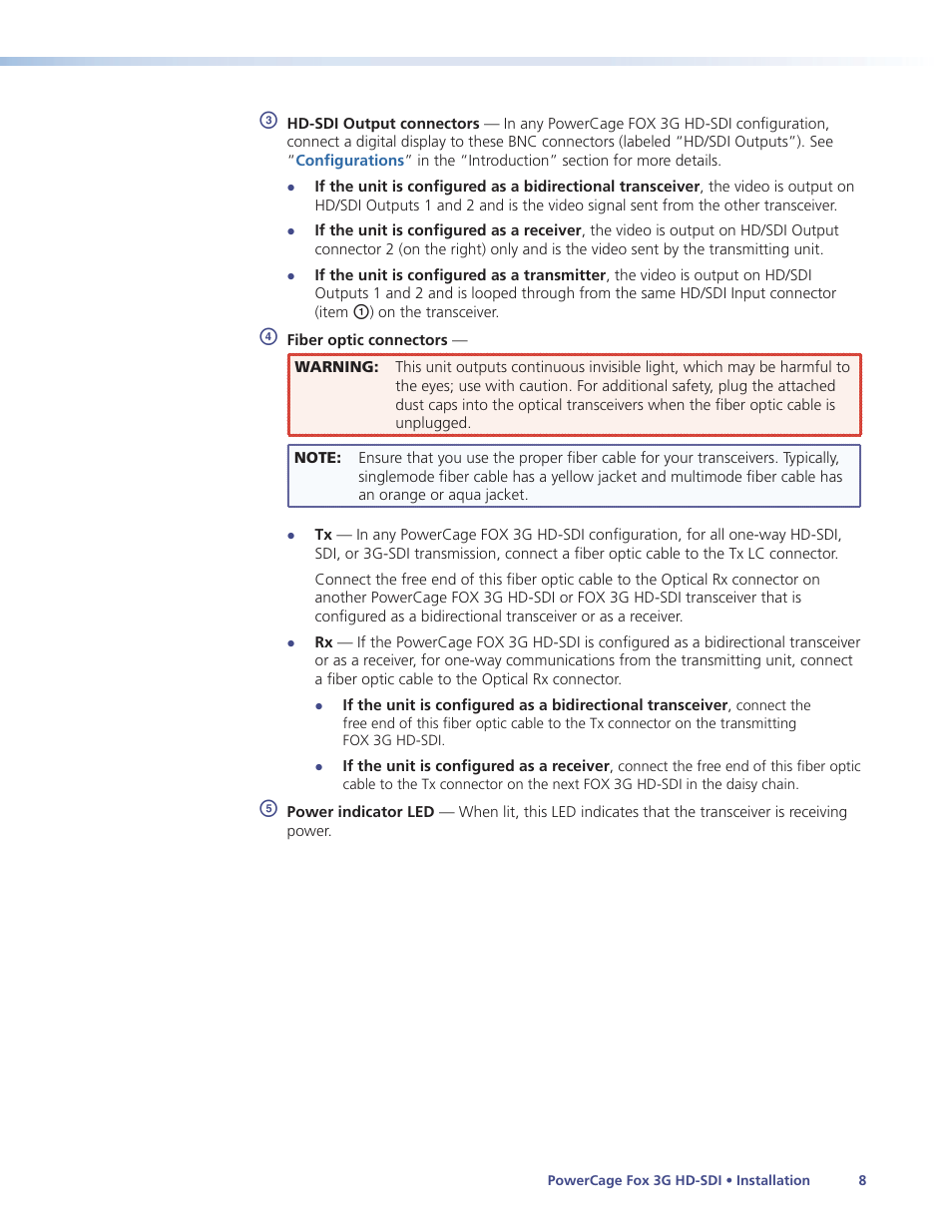 Extron Electronics PowerCage FOX 3G HD-SDI User Guide User Manual | Page 14 / 35