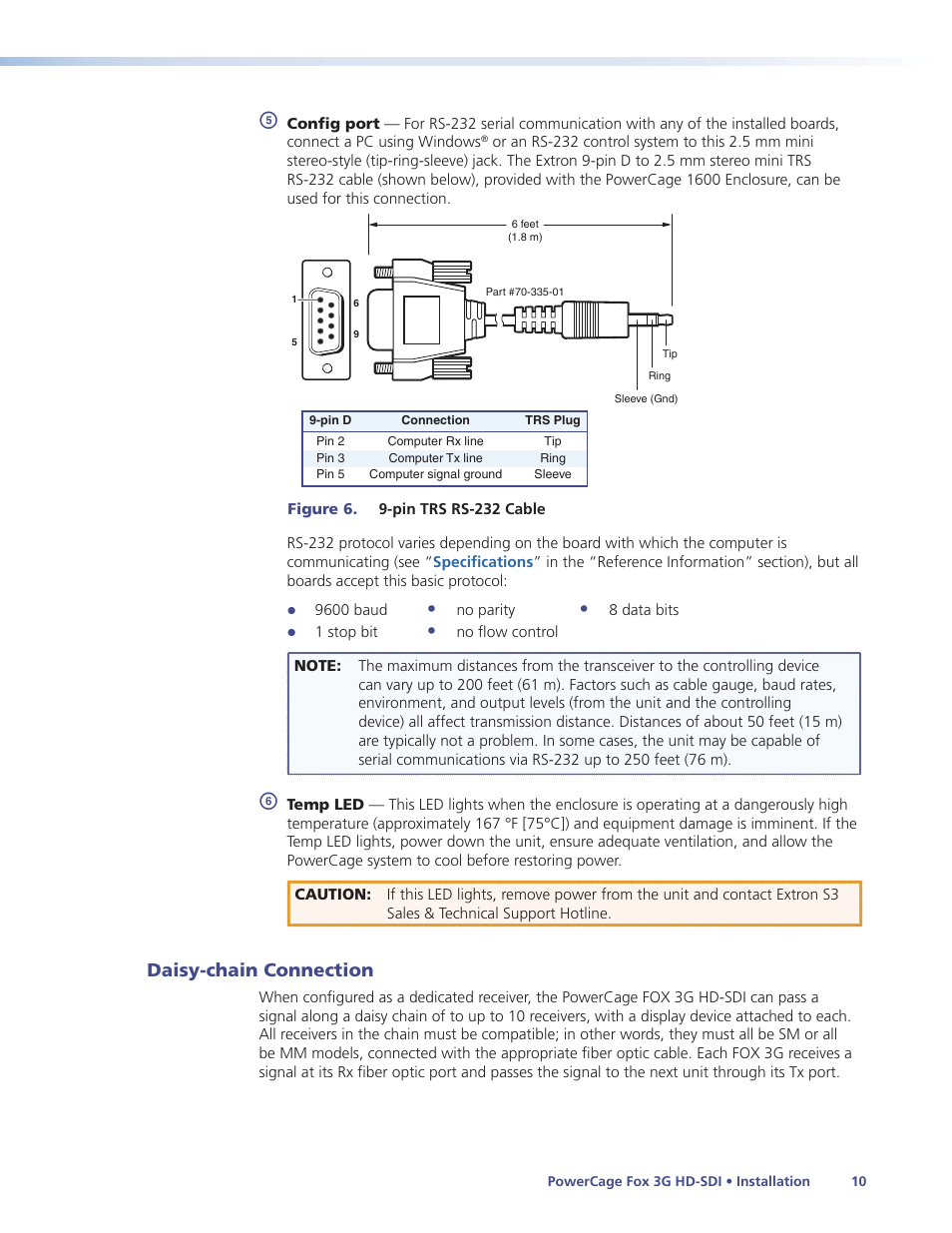 Daisy-chain connection | Extron Electronics PowerCage FOX 3G HD-SDI User Guide User Manual | Page 16 / 35