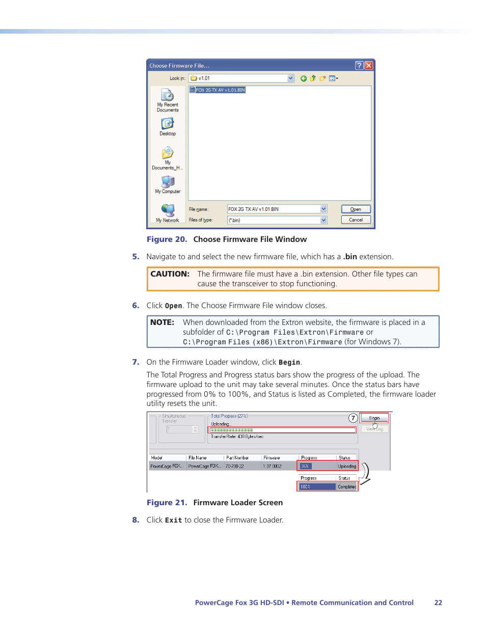 Extron Electronics PowerCage FOX 3G HD-SDI User Guide User Manual | Page 28 / 35