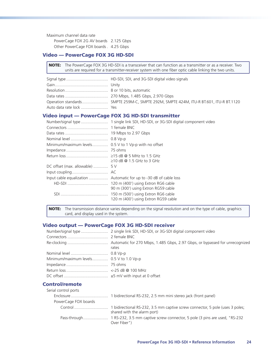 Extron Electronics PowerCage FOX 3G HD-SDI User Guide User Manual | Page 30 / 35