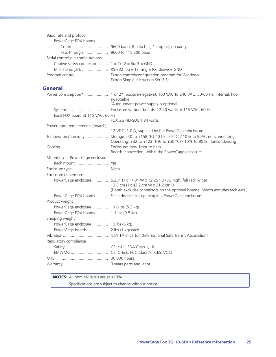 Extron Electronics PowerCage FOX 3G HD-SDI User Guide User Manual | Page 31 / 35