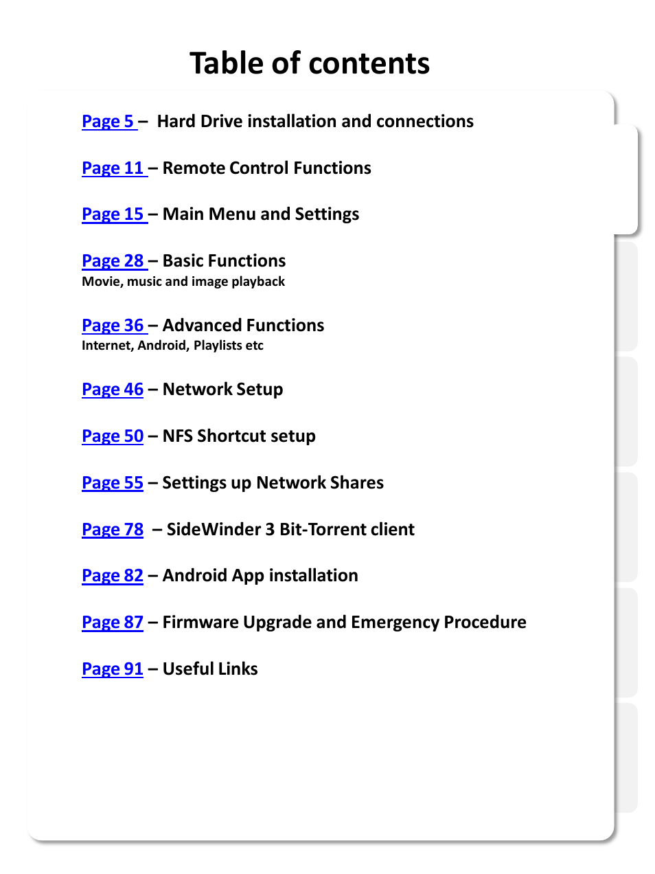 Xtreamer SideWinder3 User Manual | Page 3 / 91